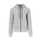 Ralph Lauren Double-knit Full-zip Hoodie Salt And Pepper Heathr