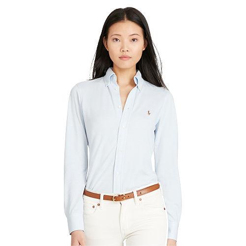 Polo Ralph Lauren Knit Cotton Oxford Shirt Cornflower Blue