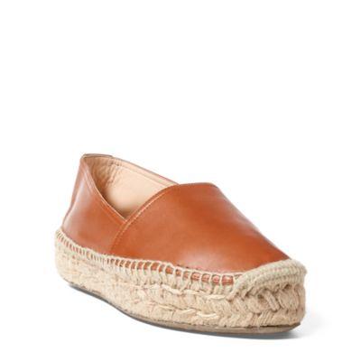 Ralph Lauren Joanne Calfskin Espadrille Cuoio