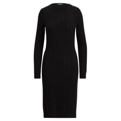Ralph Lauren Cable-knit Sweater Dress Polo Black