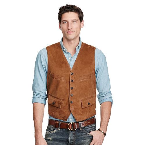 Polo Ralph Lauren Suede Vest Hunter Brown