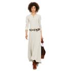Polo Ralph Lauren Waffle-knit Henley Maxidress Brooklyn Heather