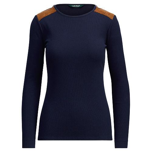 Ralph Lauren Lauren Stretch Cotton Long-sleeve Top