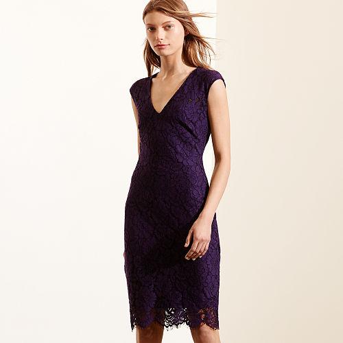 Ralph Lauren Lauren Lace Sheath Dress Purple