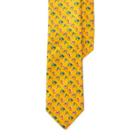 Ralph Lauren Print Silk Twill Narrow Tie Yellow