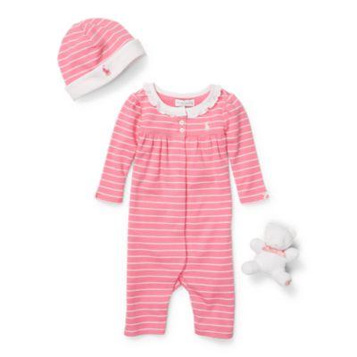 Ralph Lauren Striped Gift Box Set Bermuda Pink Multi 12m