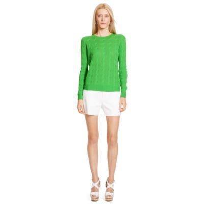 Ralph Lauren Cable-knit Cashmere Sweater Kiwi