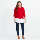 Ralph Lauren Layered Wool Sweater Brilliant Red