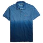 Polo Ralph Lauren Custom Fit Cotton Mesh Polo Indigo Dip Dye