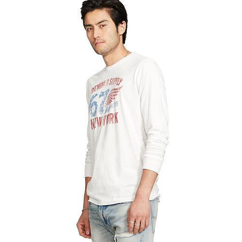Ralph Lauren Denim & Supply Cotton Jersey Long-sleeve Tee Antique Cream 67 Spirit