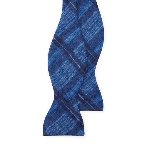 Polo Ralph Lauren Plaid Linen Butterfly Bow Tie Indigo