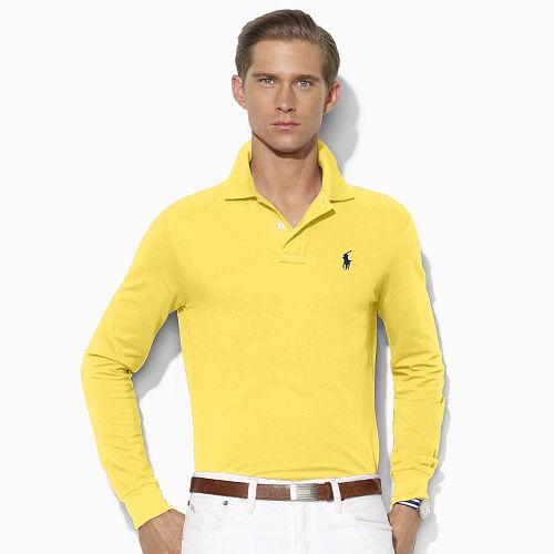 Polo Ralph Lauren Custom Fit Cotton Mesh Polo Fall Yellow