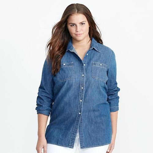 Ralph Lauren Lauren Woman Denim Shirt Medium Indigo