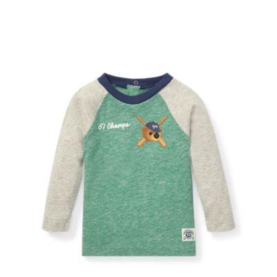 Ralph Lauren Polo Bear Baseball T-shirt Green Heather 9m