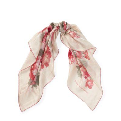 Ralph Lauren Floral Silk Jacquard Scarf Cream