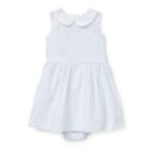 Ralph Lauren Seersucker Dress & Bloomer Light Blue/white 3m