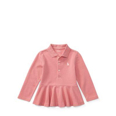 Ralph Lauren Long-sleeve Peplum Polo Rugby Pink 9m