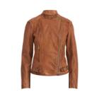 Ralph Lauren Leather Moto Jacket Dark Walnut