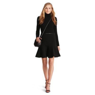 Ralph Lauren Leather-trim Flared Skirt Black
