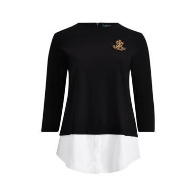 Ralph Lauren Layered Bullion-crest Top Polo Black