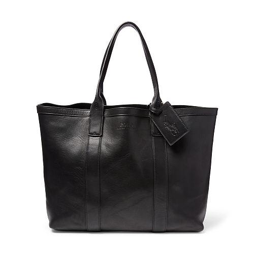 Polo Ralph Lauren Classic Leather Tote Black
