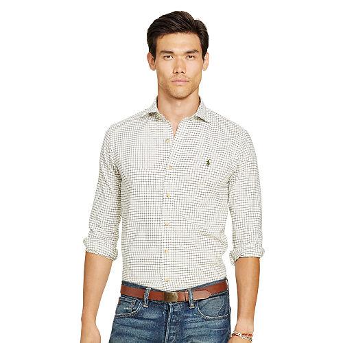 Polo Ralph Lauren Slim-fit Checked Twill Shirt Cream/wine