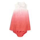 Ralph Lauren Dip-dyed Linen Dress & Bloomer Salmon Berry 3m
