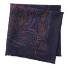 Polo Ralph Lauren Paisley Silk Pocket Square Navy