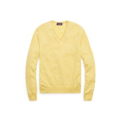 Ralph Lauren Cashmere V-neck Sweater Light Yellow