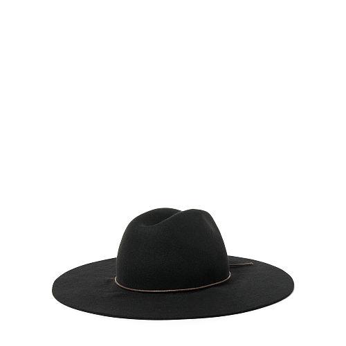 Ralph Lauren Denim & Supply Floppy Wool Hat Wiith Tie Black