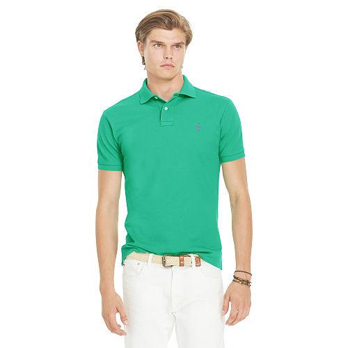 Polo Ralph Lauren Custom-fit Mesh Polo Shirt Pale Kelly