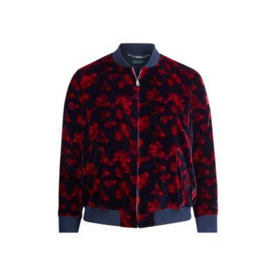 Ralph Lauren Velvet Floral Bomber Jacket Multi