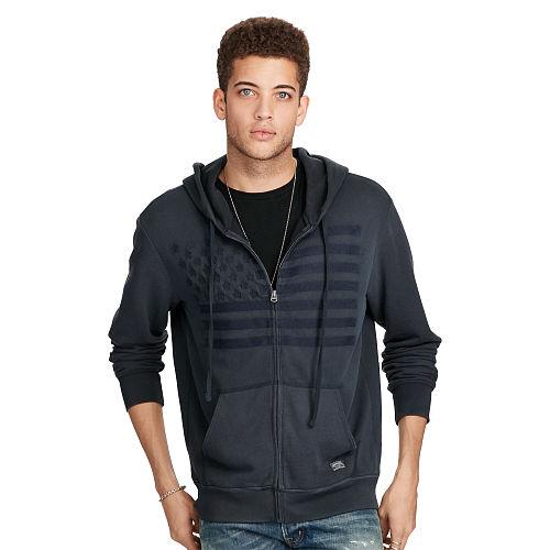 Ralph Lauren Denim & Supply Flag Cotton Terry Hoodie Supply Indigo Flag