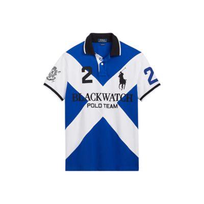 Ralph Lauren Custom Fit Mesh Polo Shirt Sapphire Star Multi