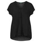Ralph Lauren Lauren Petite Georgette Short-sleeve Top Polo Black