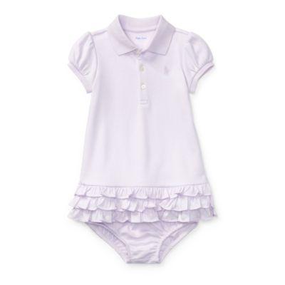 Ralph Lauren Ruffled Polo Dress & Bloomer Elite Blue 3m