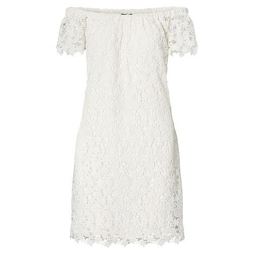 Ralph Lauren Lauren Petite Lace Off-the-shoulder Dress White