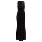 Ralph Lauren Velvet Cowlneck Gown Black/black