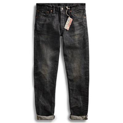 Ralph Lauren Slim Narrow Selvedge Jean Black Soot Wash
