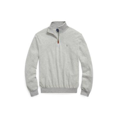 Ralph Lauren Cotton Half-zip Sweater Grey Tuck