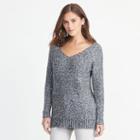 Ralph Lauren Lauren Marled V-neck Sweater Black Marl