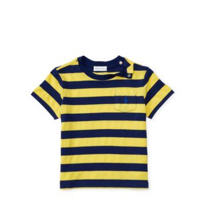 Ralph Lauren Striped Cotton Pocket Tee Hampton Yellow Multi 6m
