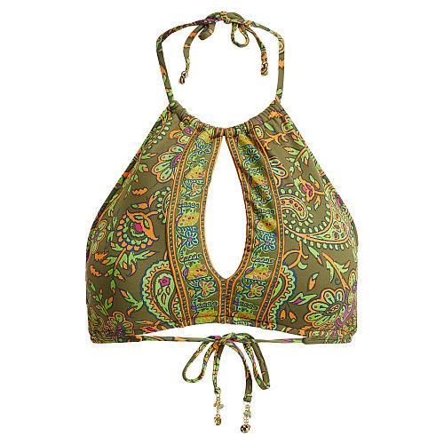 Polo Ralph Lauren Paisley-print Bikini Top Olive