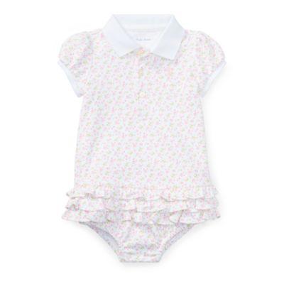 Ralph Lauren Floral Polo Dress & Bloomer Pink Multi 3m