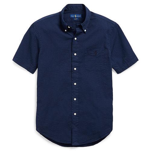 Polo Ralph Lauren Slim Fit Seersucker Shirt Navy