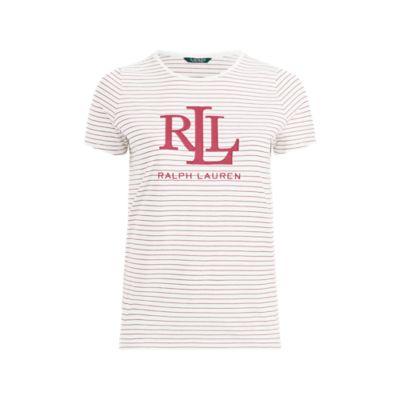 Ralph Lauren Studded-logo T-shirt Cream/rich Cranberr