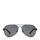 Polo Ralph Lauren Contrast Aviator Sunglasses Shiny Black
