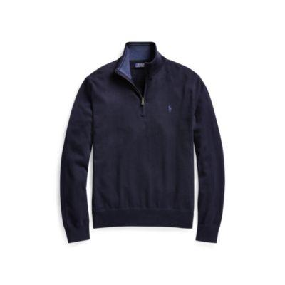 Ralph Lauren Cotton Half-zip Sweater Hunter Navy