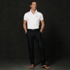 Ralph Lauren Custom Fit Piqu Polo Shirt White