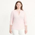 Ralph Lauren Lauren Woman Cotton Half-zip Shirt Pale Rose